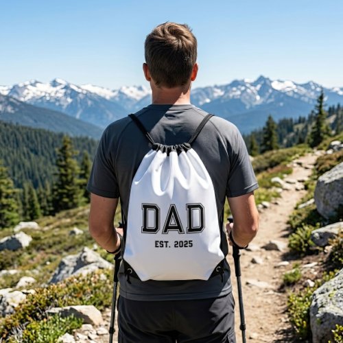 Dad Established New Dad Gift Drawstring Bag
