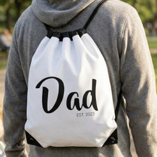 Dad Established New Dad Gift Drawstring Bag