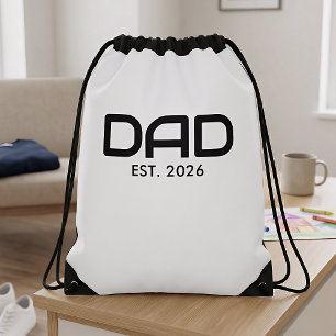 Dad Established New Dad Gift  Drawstring Bag