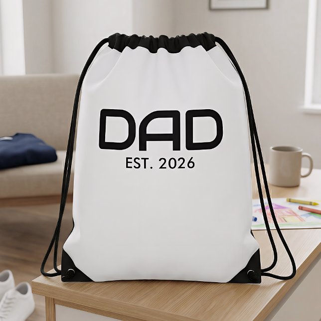 Dad Established New Dad Gift  Drawstring Bag (Creator Uploaded)