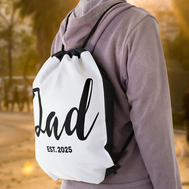 Dad Established New Dad Gift  Drawstring Bag (Creator Uploaded)