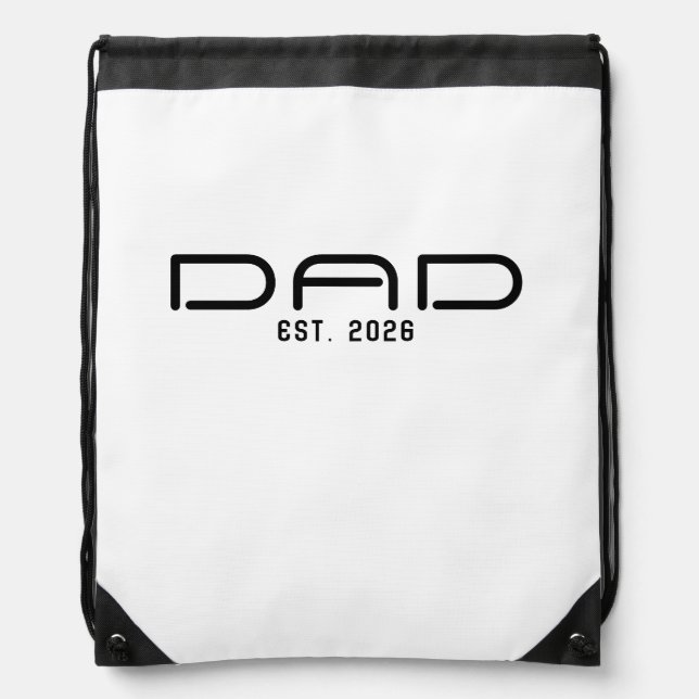 Dad Established New Dad Gift  Drawstring Bag (Front)