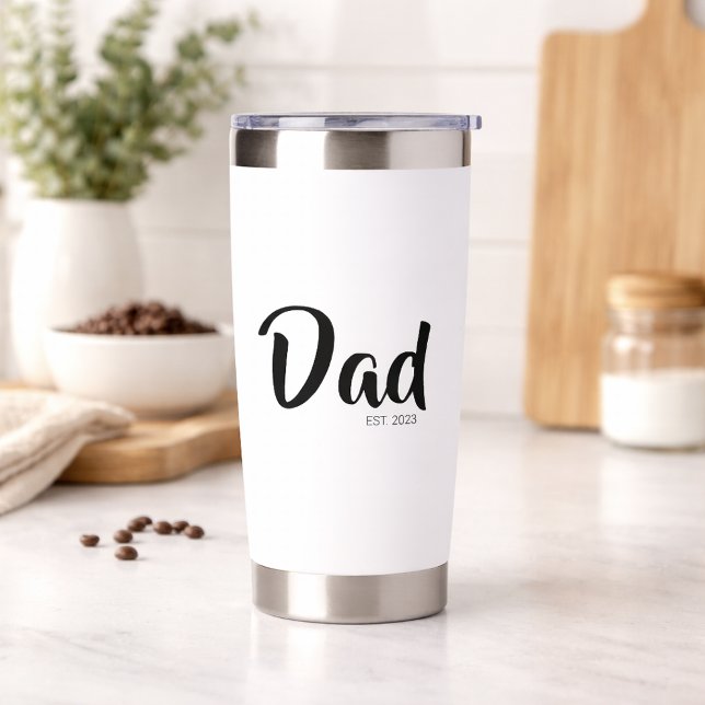 Dad Established New Dad Gift Insulated Tumbler (Dad Established Water Tumbler)