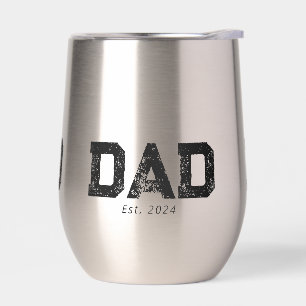 Dad Established New Dad Gift Thermal Wine Tumbler