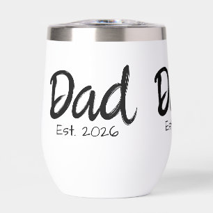 Dad Established New Dad Gift Thermal Wine Tumbler