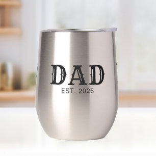 Dad Established New Dad Gift Thermal Wine Tumbler