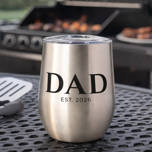 Dad Established New Dad Gift Thermal Wine Tumbler (Creator Uploaded)