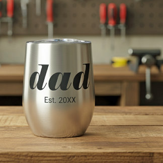 Dad Established New Dad Gift Thermal Wine Tumbler