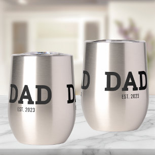 Dad Established New Dad Gift Thermal Wine Tumbler