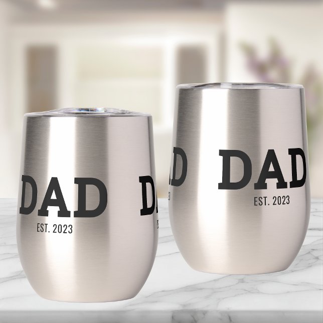 Dad Established New Dad Gift Thermal Wine Tumbler (Creator Uploaded)