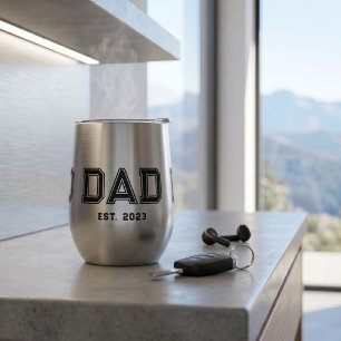 Dad Established New Dad Gift Thermal Wine Tumbler