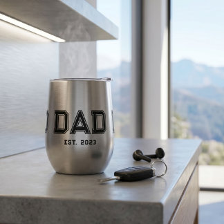 Dad Established New Dad Gift Thermal Wine Tumbler