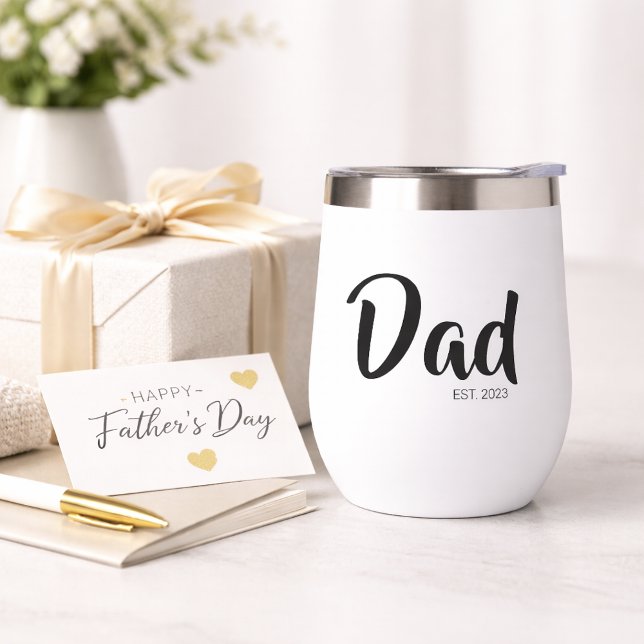 Dad Established New Dad Gift Thermal Wine Tumbler (Dad Established Wine Tumbler)