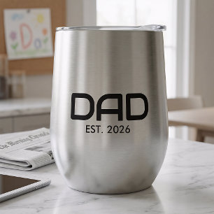 Dad Established New Dad Gift Thermal Wine Tumbler