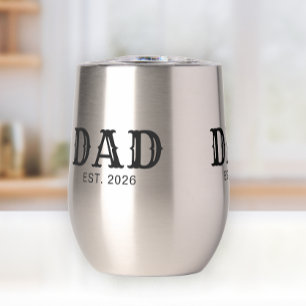 Dad Established New Dad Gift Thermal Wine Tumbler
