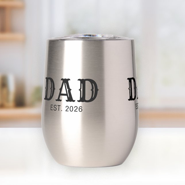 Dad Established New Dad Gift Thermal Wine Tumbler (Creator Uploaded)