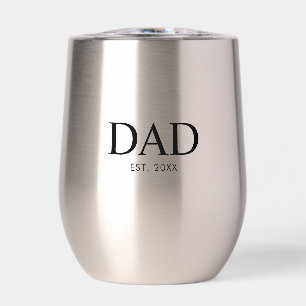 Dad Established New Dad Gift Thermal Wine Tumbler