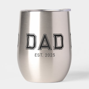 Dad Established New Dad Gift Thermal Wine Tumbler