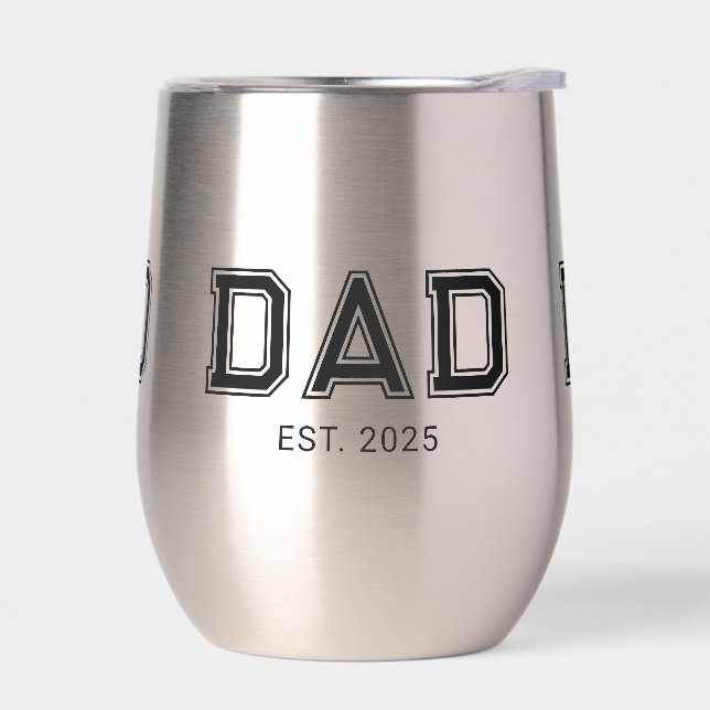 Dad Established New Dad Gift Thermal Wine Tumbler (Left)