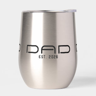 Dad Established New Dad Gift  Thermal Wine Tumbler