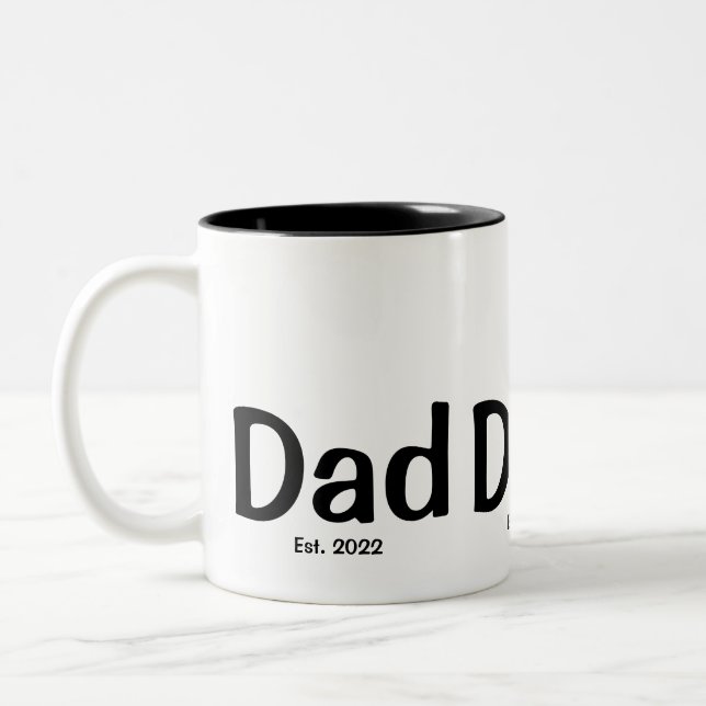 Dad  Established New Dad Gift  Two-Tone Coffee Mug (Left)