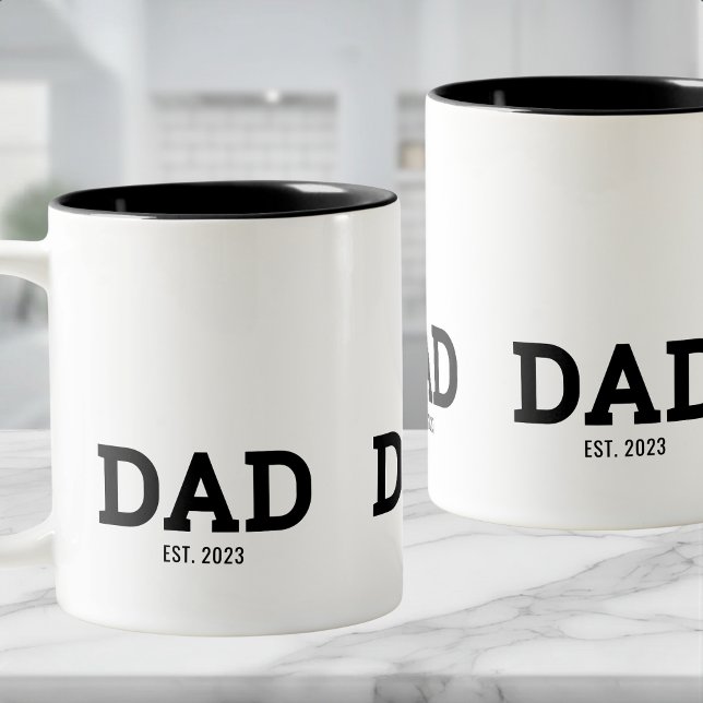 Dad Established New Dad Gift Two-Tone Coffee Mug (Creator Uploaded)