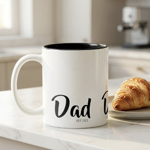 Dad Established New Dad Gift Two-Tone Coffee Mug