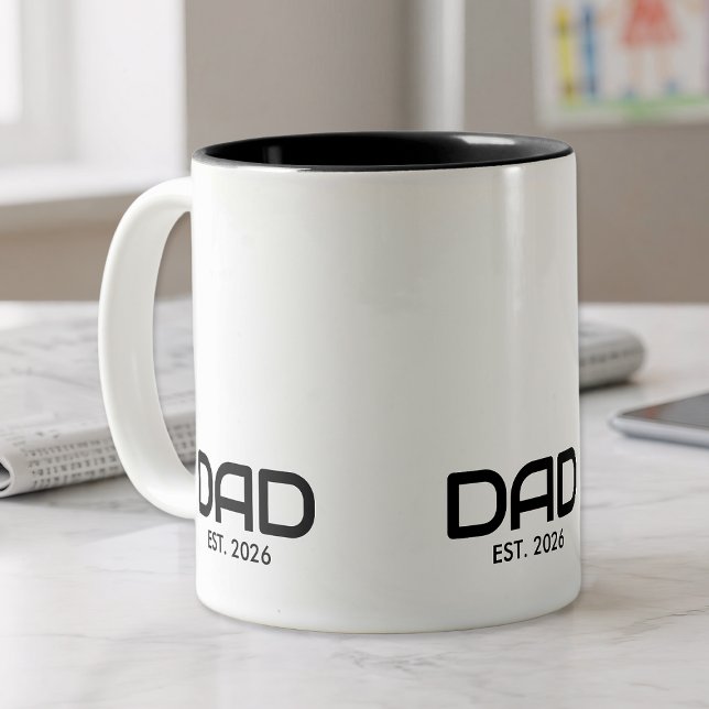 Dad Established New Dad Gift  Two-Tone Coffee Mug (Creator Uploaded)