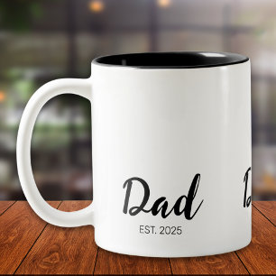 Dad Established New Dad Gift  Two-Tone Coffee Mug