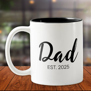 Dad Established New Dad Gift Two-Tone Coffee Mug