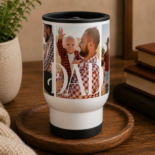 Dad Established Personalized Family Photo Travel Mug