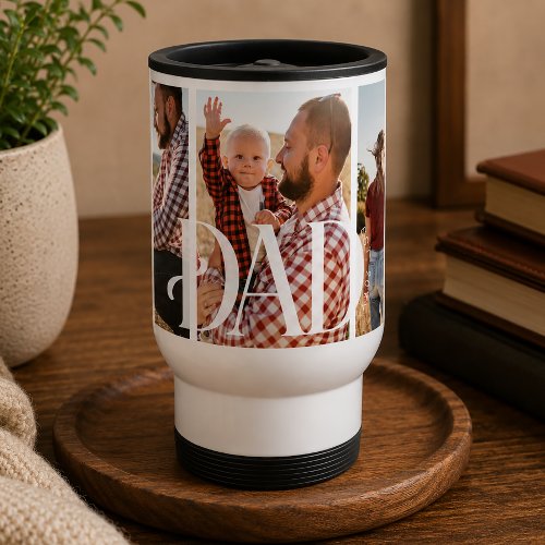 Dad Established Personalized Family Photo Travel Mug