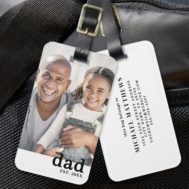 Dad Established Personalized Photo Luggage Tag (Dad Established Personalized Photo Luggage Tag)