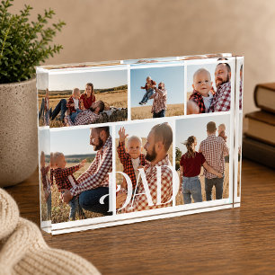 Dad Established Photo Collage Block