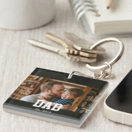 Dad Established Photo Father's Day Gift Keychain