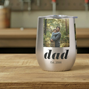 Dad Established Photo Father's Day Thermal Wine Tumbler