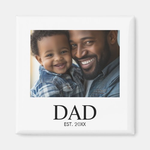 Dad Established Photo Gift Magnet