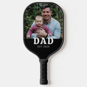 Dad Established Photo Gift Pickleball Paddle