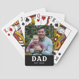 Dad Established Photo Gift Poker Cards