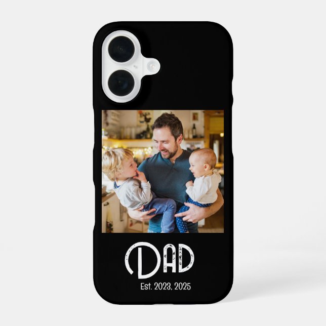 Dad Established Photo Grunge text iPhone Case (Back)