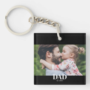  Dad Established Photo Keychain