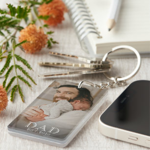 Dad Established Photo Keychain