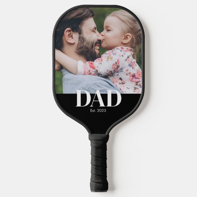  Dad Established Photo Pickleball Paddle (Front)