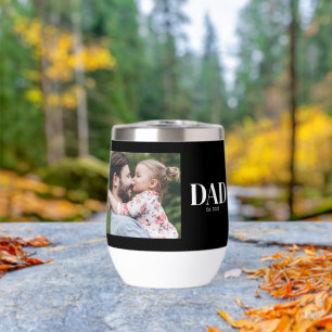  Dad Established Photo Thermal Wine Tumbler