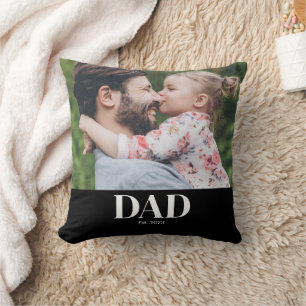  Dad Established Photo Throw Pillow
