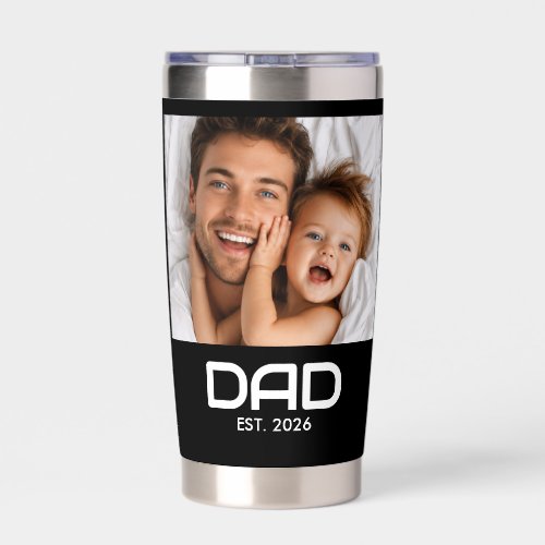 Dad Established Script Black 2 Photo Insulated Tum Tumbler