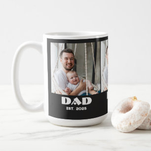 Dad Established Script Black 3 Photo Coffee Mug