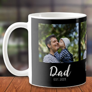 Dad Established Script Black 3 Photo Coffee Mug