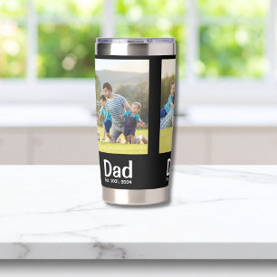 Dad Established Script Black 3 Photo Insulated Tumbler