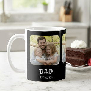Dad Established Script Photo Coffee Mug